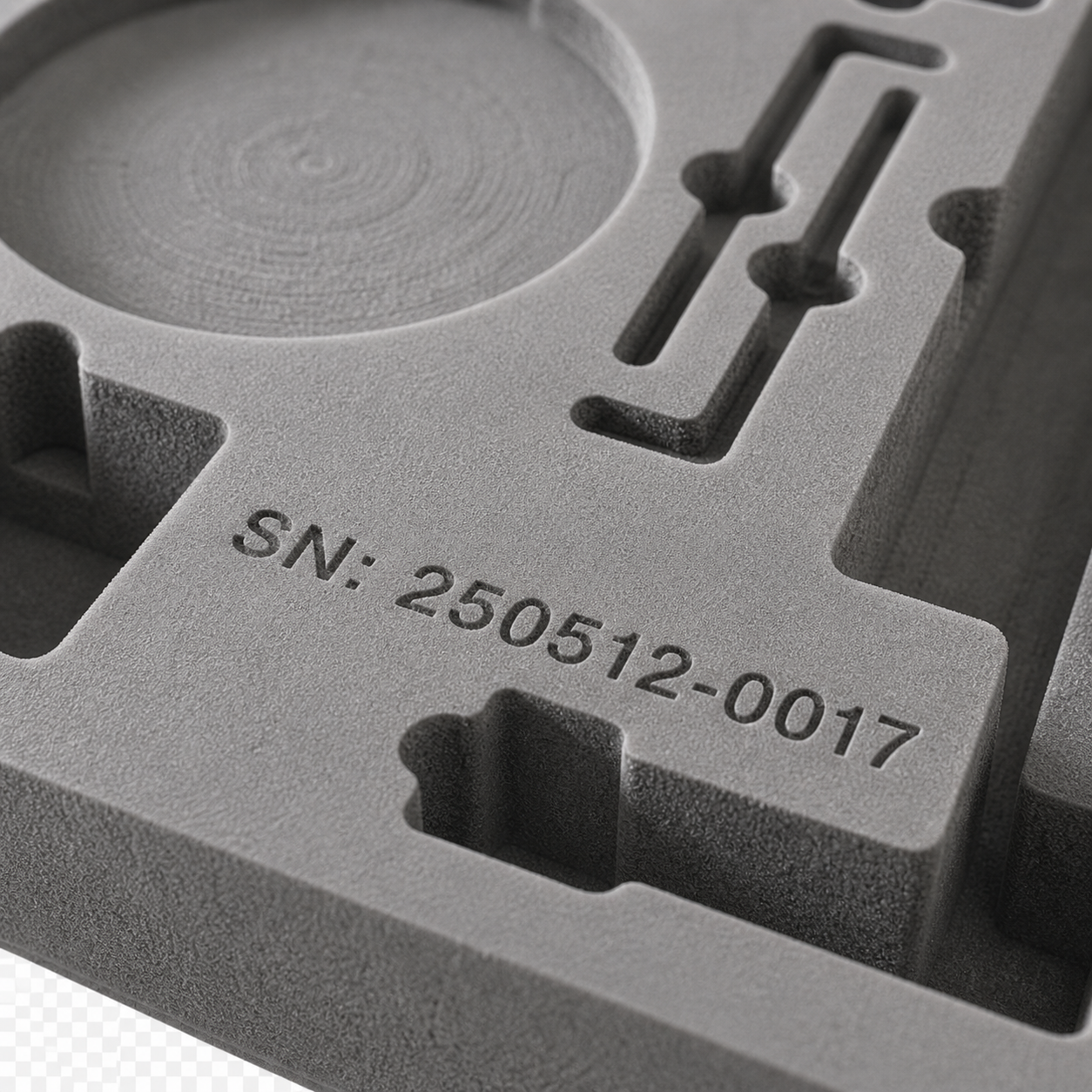Laser engraved foam insert