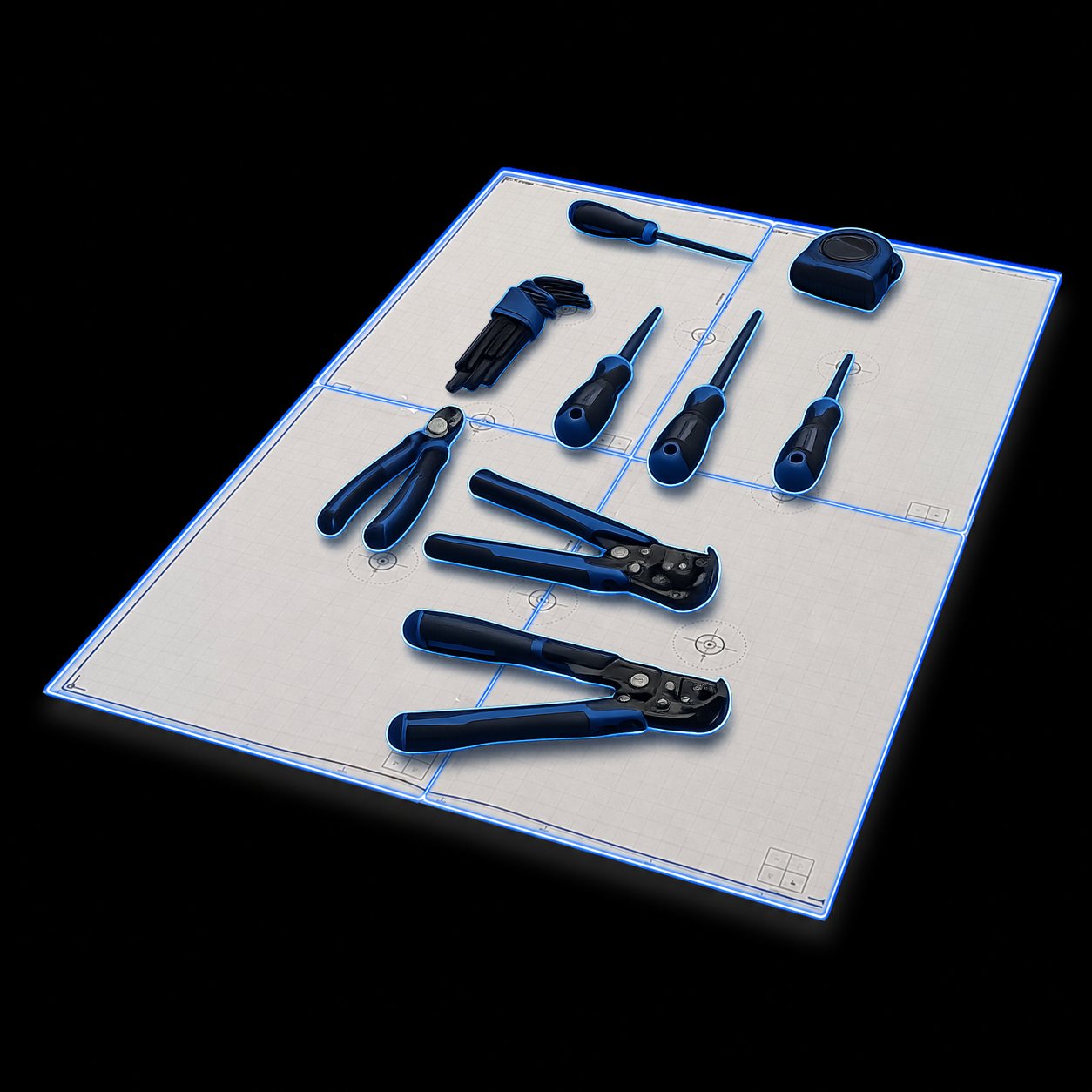 Tools laid out on CutForm grid